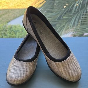 Clarks Beige and Black Loafers